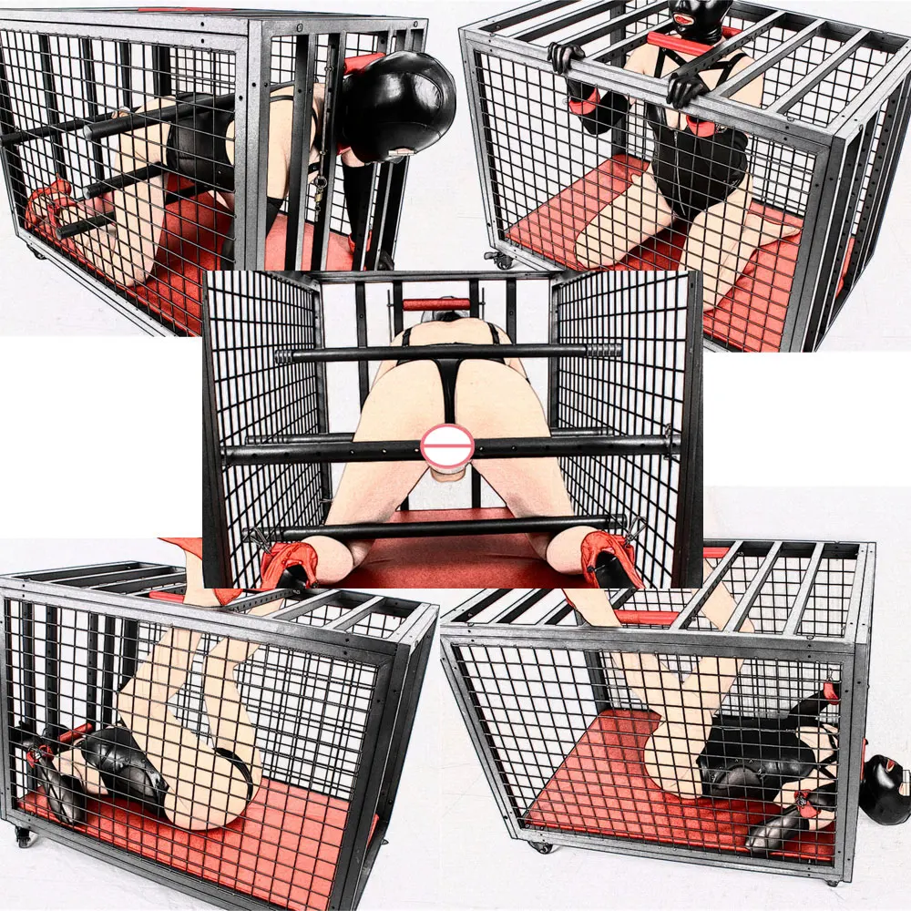 Couples Toy Two People Use The Disciplinary Cage At The Same Time ,Bondage,Dog Slave，Training Slavery，Slave，Fetish，Tortuere Tool