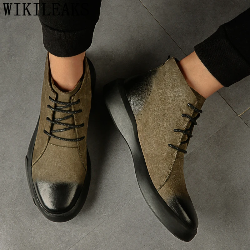 

genuine leather boots men ankle boots men chukka boots men shoes+male black zapatos de hombre chaussure homme bota masculina erk