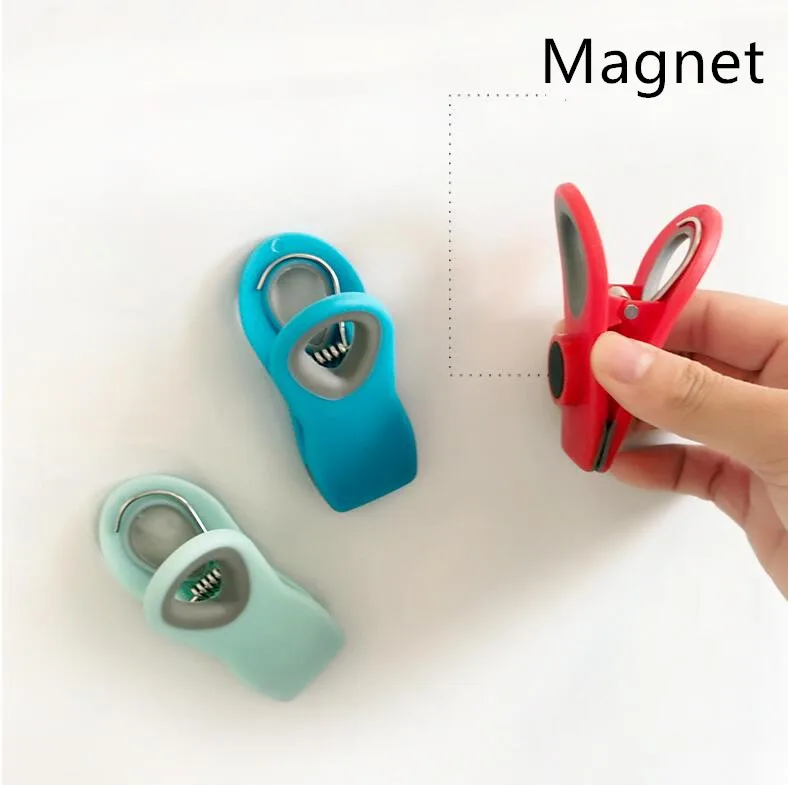 2pcs plastic moisture-proof seal pour food bag clip Sealer Clamp for Snack Storage magnetic refrigerator stickers Kitchen Tool