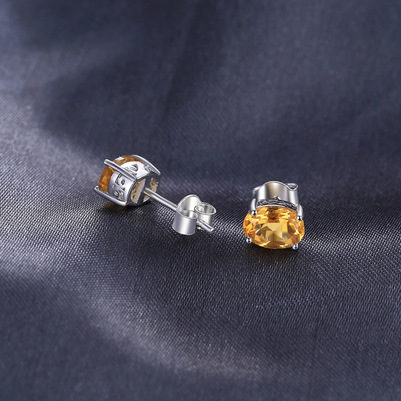 Jewelrypalace Овальный 1.4ct натуральный цитрин камень Серьги-гвоздики Твердые стерлингового серебра 925 новинка года Красивые ювелирные изделия для Для женщин