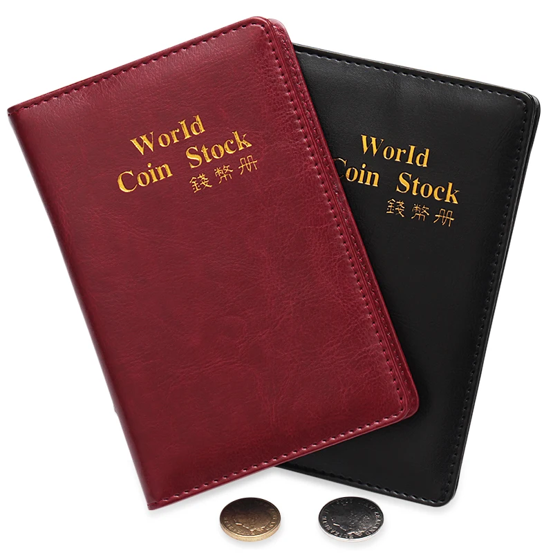 

2019 New 10 Pages 120 Pockets PU Leather Album Coin Collection Book World COIN STOCK Vertical Version