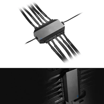 

FH-10 3Pin 4Pin PWM Durable Modular Adapter Cooling Fan Hub Universal Controller SATA Power Supply Black Splitter Accessories