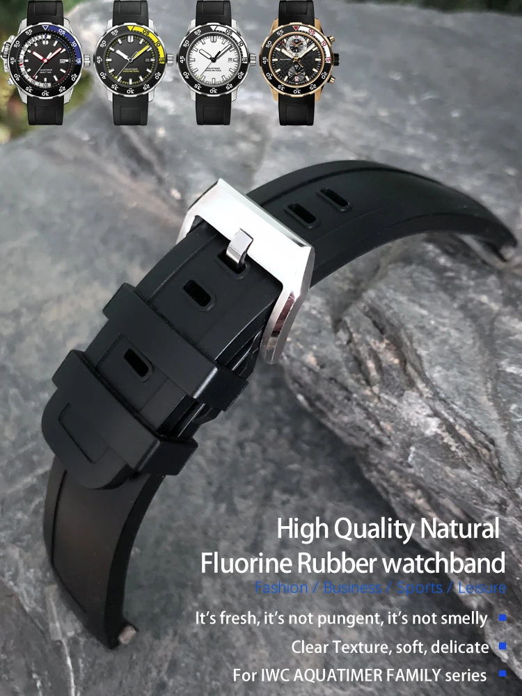 22mm High Quality Fluorine Rubber Watch Strap for IWC AQUATIMER FAMILY  IW376708/356801/356810 Watchband Accessories for Men - AliExpress Watches