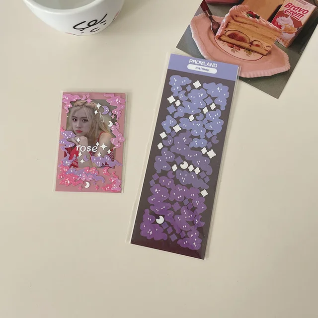 1Pc Gradient Ribbon Star Decoration Laser Stickers Scrapbooking Hand Account Kawaii Stationery Korean Sticker School Suppliesr 1Pc Laser stickers C