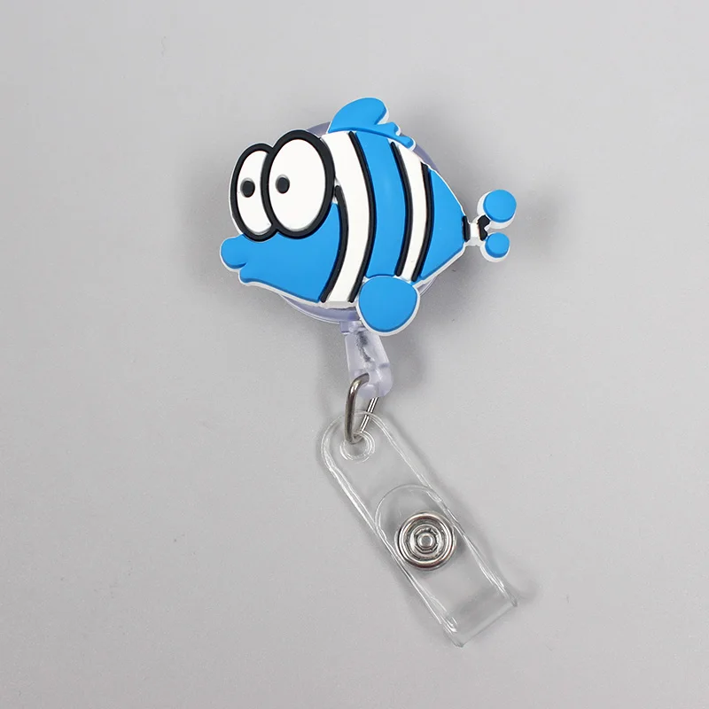 Creative Ocean Fish Clown Retractable Boy Starfish Turtle Card Holder Badge Reel Nurse Exhibition Enfermera Girl Name Card Chest
