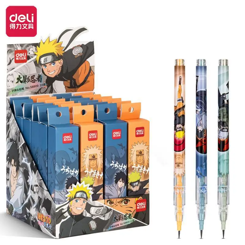 Deli Cute Mechanical Pencils for School Student Naruto Removable Multifunction Pencil Kawaii Supplies Japanese Stationery | Канцтовары