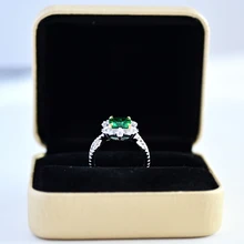 

COSYA Emerald Green Created Diamond Princess Rings For Women 925 Sterling Silver Wedding Party Fine Jewelry Valentines Day Gifts
