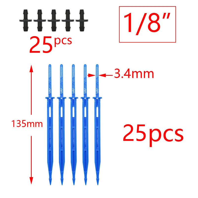 Drip Irrigation Spike Drip Irrigation Garden Dripper Drip Irrigation Stakes 3/5mm 4/7mm Arrow Drippers 1/8" 1/4" Drip Spike Elbow Arrow Drop Emitter Potted Irrigation Watering To Root Of Plant 25 PcS