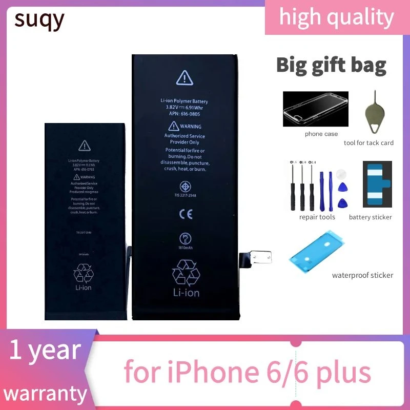 

Suqy for Iphone 6 Battery 0 Cycle Original for Iphone 6 Plus Battery for Iphone 6 6 Plus Bateria Rechargeable Batteries Phones