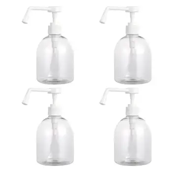 

4pcs Empty Hand Sanitizer Bottles Refillable Container Bathroom Toilet Soap Dispensers With Long Nozzles For Home Office