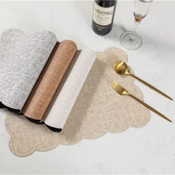 

PU Leather Placemat No Slid Kitchen Dining Table Mats Insulation Pads Coffee Drink Tea Cup Coasters Nordic Kitchen Home Decor