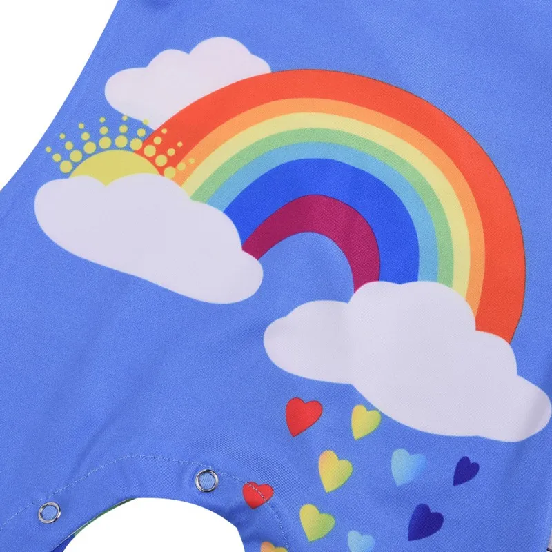 Hilittlekids/Летние повседневные модные комбинезоны; детские комбинезоны без рукавов с рисунком радуги для малышей