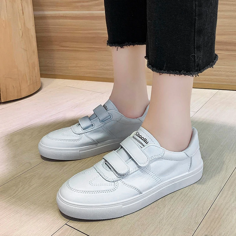 

New Casual Women White Shoes Soft Leather Comfortable Loafers Shoes Women Soild Spring and Autumn Solid Flats U20-10