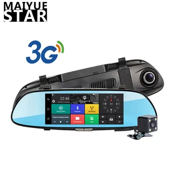 

Maiyue star 7inch Android5.0 3G car DVR touch cam rearview mirror sprint dash camera GPS navigation Bluetooth dual lens recorder