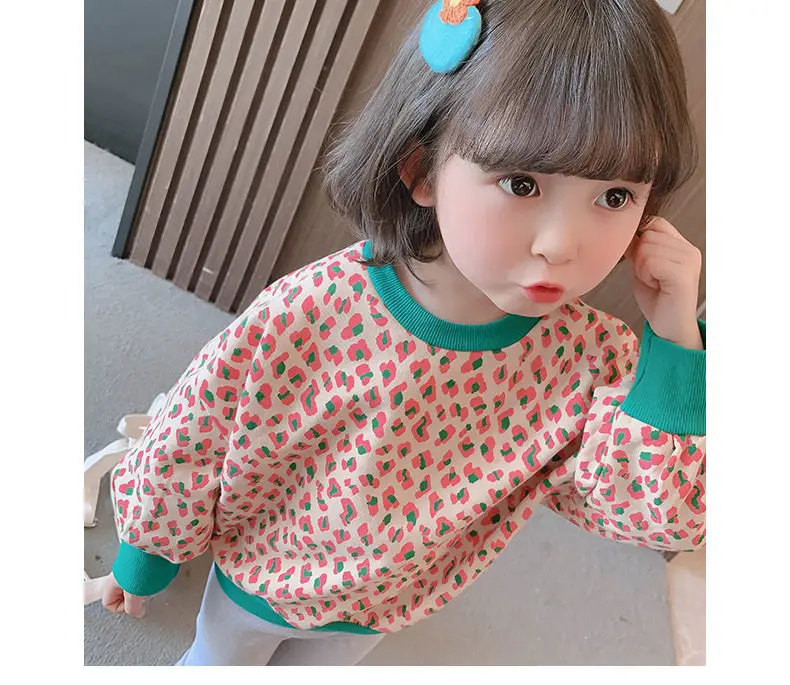 hoodies for a boy Girls cotton spring leopard pattern sweaters new children bottom coats baby kids girls autumn versatile long sleeve tops P4 167 children's anime hoodie