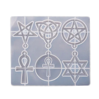 

Magic Hexagram Spiritual Amulet Pendant Resin Casting Mold Celtics Pentagrams Pentacle Star Mold Jewelry Making Tools