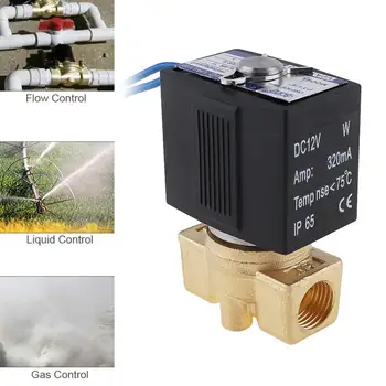 Solenoid valve 1/4'' DC 12V Brass Electric Solenoid Valve with Two Pass Type and 1/4 Interface for Water / Oil / Gas 4 day pass pukkelpop 2018