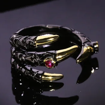 

2020 Trendy Rock Punk Hip Hop Eagle Claw Black Gold Ring for Men Women Party Gothic Creativity Domineering Demon Rings Jewelry