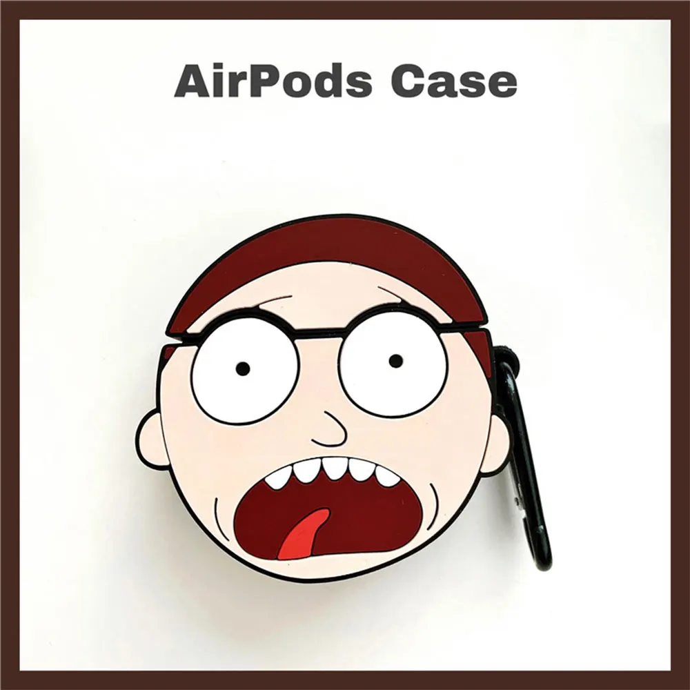 3D чехлы для наушников с бешеным учёным Риком и Морти для Apple Airpods 1/2 силиконовые Мультяшные наушники защитная крышка аксессуары