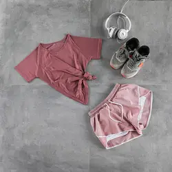Йога Костюмы платье из двух предметов для девочек костюм для фитнеса женские кроссовки Сетка для йоги красный тренажерный зал Фитнес