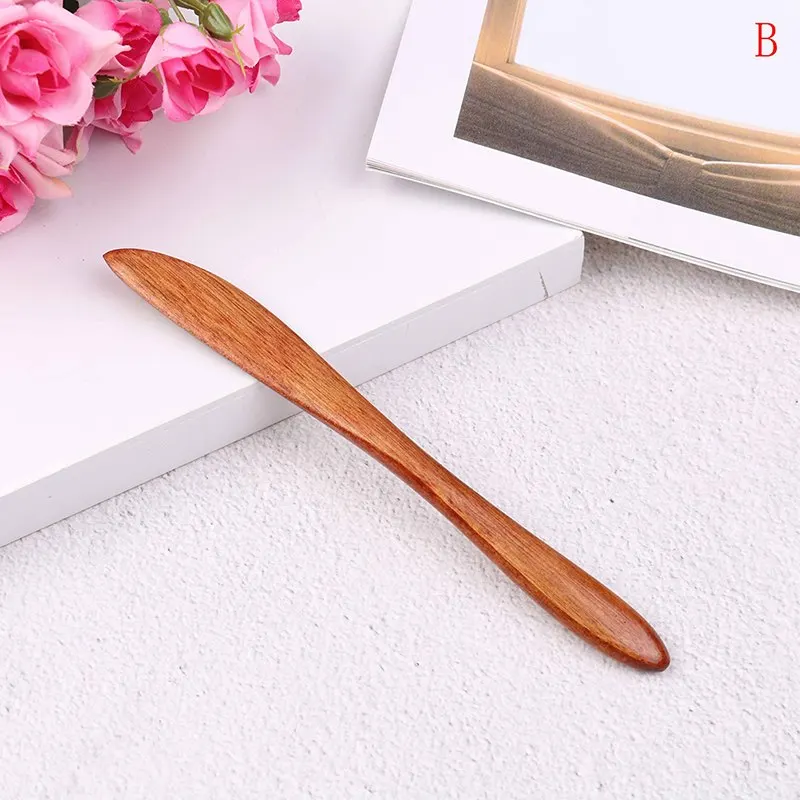 as picture Высококачественный нож стиль деревянная маска японский нож для масла нож для джема кухонные ножи посуда с толстой ручкой - Цвет: as picture