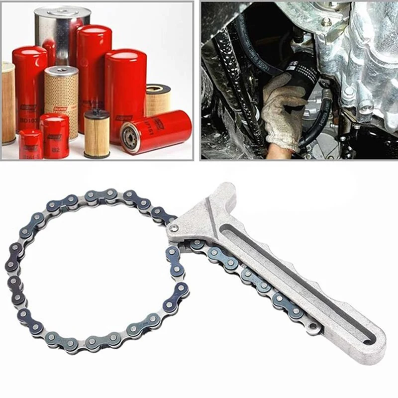 Car Engine Oil Filter Chain Wrench Grip Spanner Plier Remover Tools1PC Oil Chain Wrench Oil Fuel Filter Filters Remover Tool