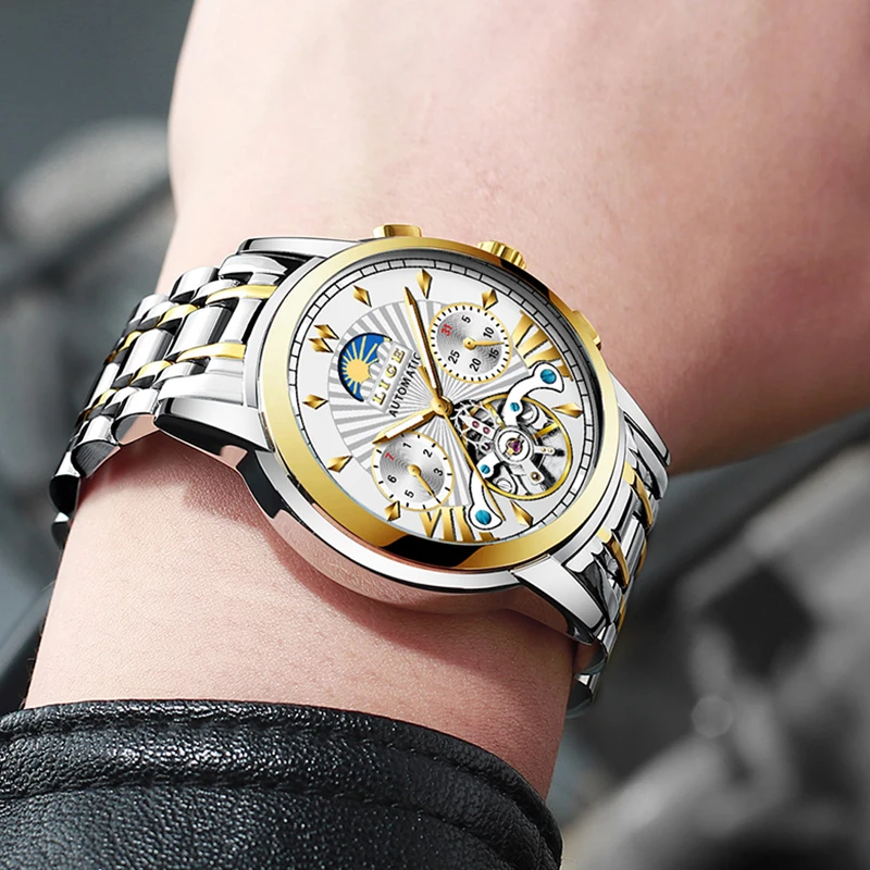 LIGE новые мужские s часы лучший бренд класса люкс автоматические механические роскошные часы мужские спортивные наручные часы мужские s Reloj Hombre Tourbillon
