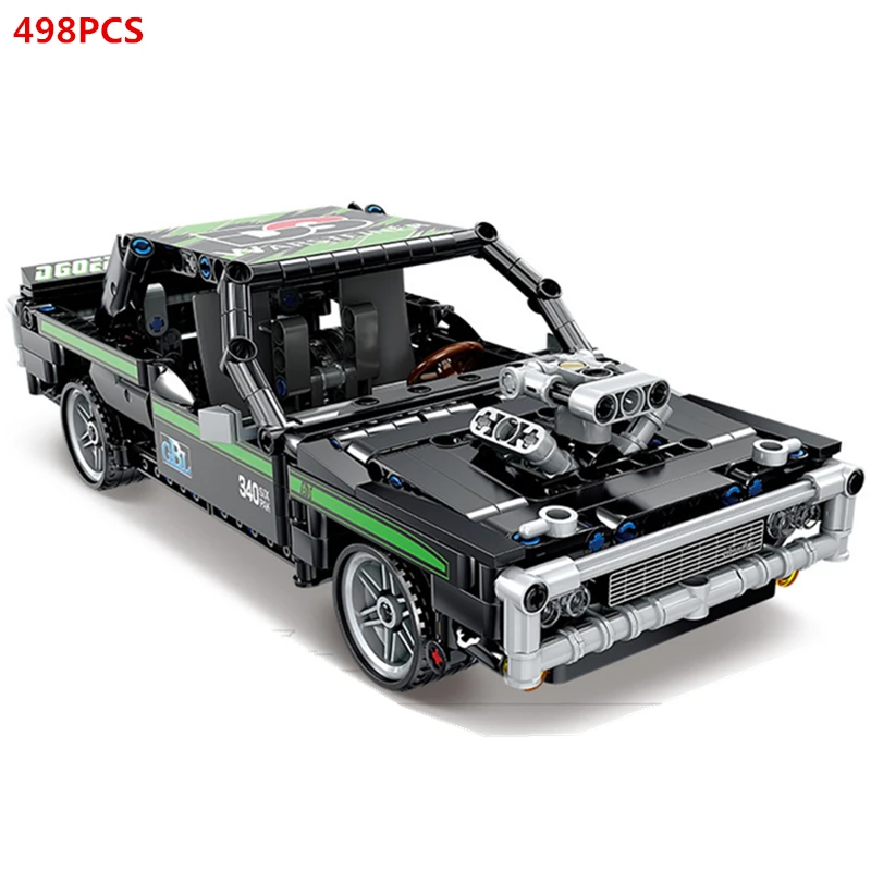 

NEW 1:18 Technic 1971 Classics Speed Car Dodge Challenger Retrofit Engine Building Blocks Sets Bricks Model Children Toys Gifts