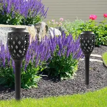 Солнечная лампа с пламенем, мерцающий водонепроницаемый Светодиодный светильник для украшения сада, ландшафтный светильник, лампа для газона, дорожка, светильник, фонарь светильник, точечный светильник