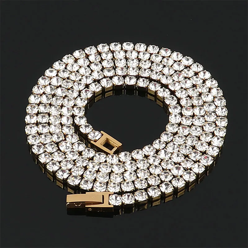 Gothic 4mm Tennis Chain Stainless Steel Necklace For Women