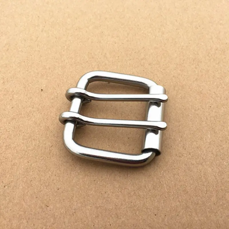 Belt Buckle Bag Fasteners Double Pin Stainless Steel Weightlifting Roller Matel Waistband Head 60mm 52mm 2