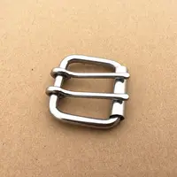 Belt Buckle Bag Fasteners Double Pin Stainless Steel Weightlifting Roller Matel Waistband Head 60mm 52mm 2