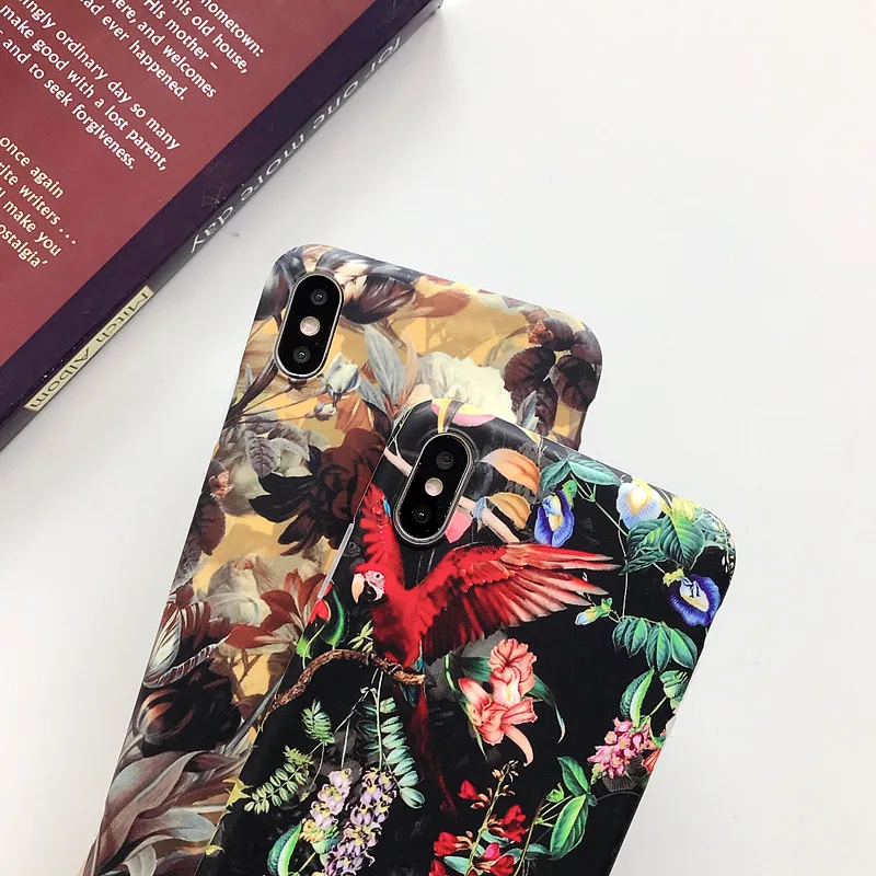 Чехол Ottwn в стиле ретро с цветами и листьями для iPhone 11 Pro Max XR XS Max X 7 8 6 6s Plus 11 цветная Мягкая силиконовая задняя крышка IMD с цветочным рисунком