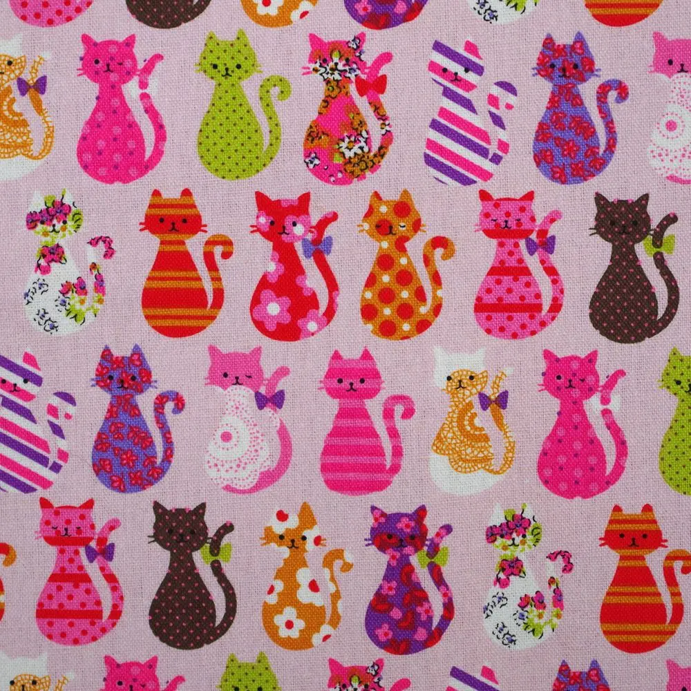 1 ярд хлопчатобумажная льняная ткань для шитья pathwork, постельных принадлежностей, рукоделия-кошки(ширина = 140 см