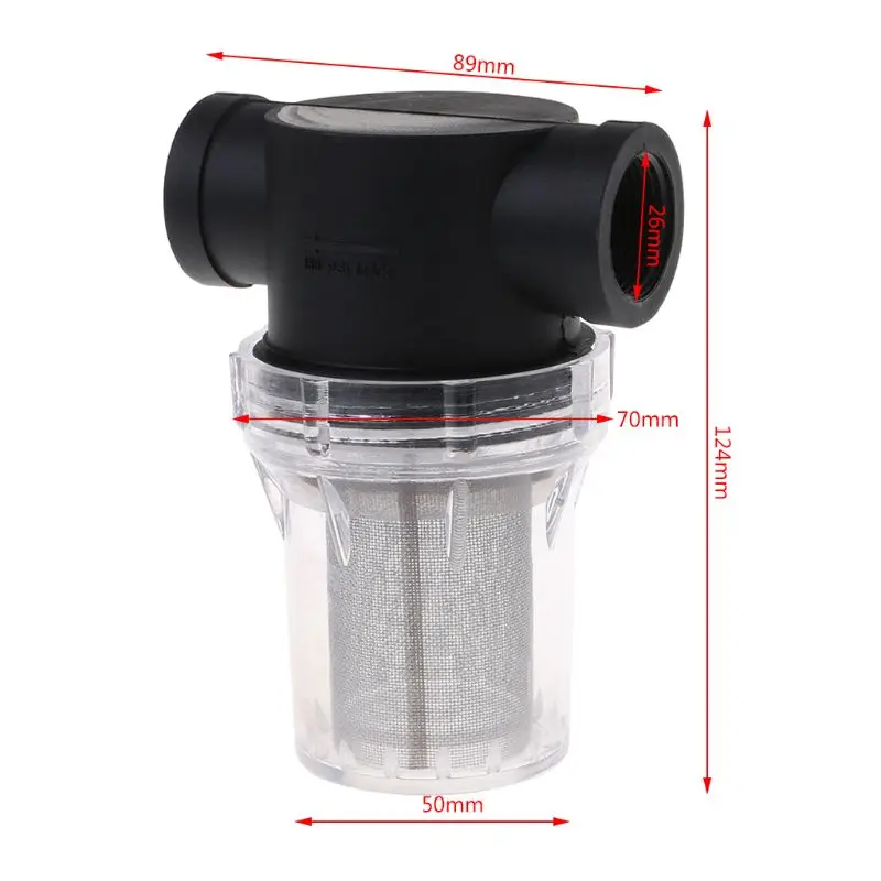 

3/4" Irrigation High Flow Pipeline Filter Garden Pond Inline Mesh Strainer Water Pump Filters