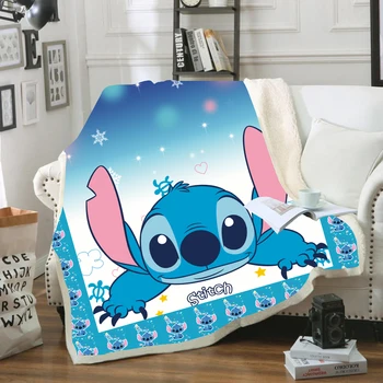 

Disney Cartoon Lilo & Stitch Fleece Blanket Plush 3d Printed for Adults Sofa Sherpa Fleece Bedspread Wrap Throw Blanket gifts