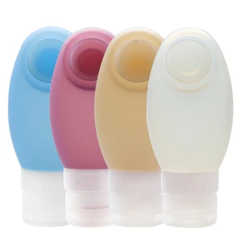 

New 1pcs Travel Bottles Portable Soft Silicone Squeezable Leakproof with Suction Cup Ellipse 100ml SCI88