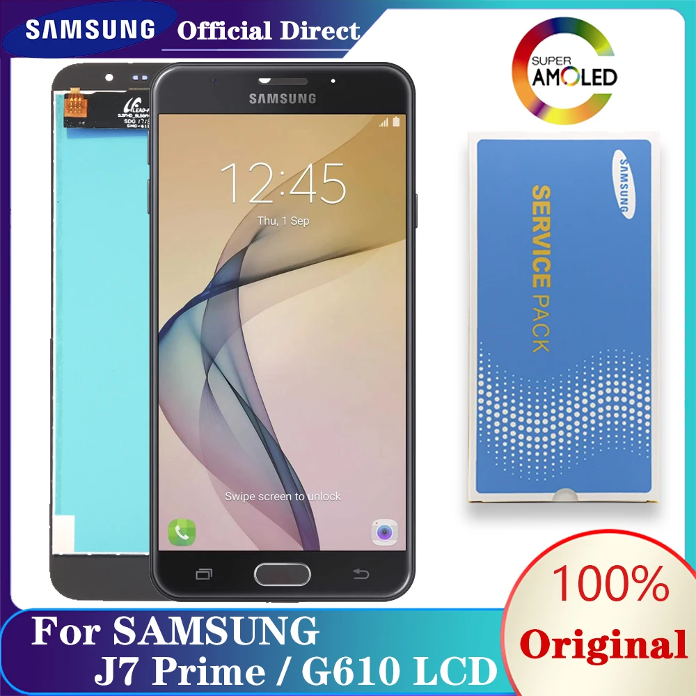 Super Amoled 100 Original Lcd Display Touch Screen Digitizer For Samsung Galaxy J7 Prime G610 G610f On7 2016 G6100 Repair Parts Mobile Phone Lcd Screens Aliexpress