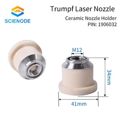 Scienode – support de buse en céramique pour broche 1906032, tête de découpe Laser M12 Dia.41mm, qualité hauteur 34mm, Kits d'accessoires 