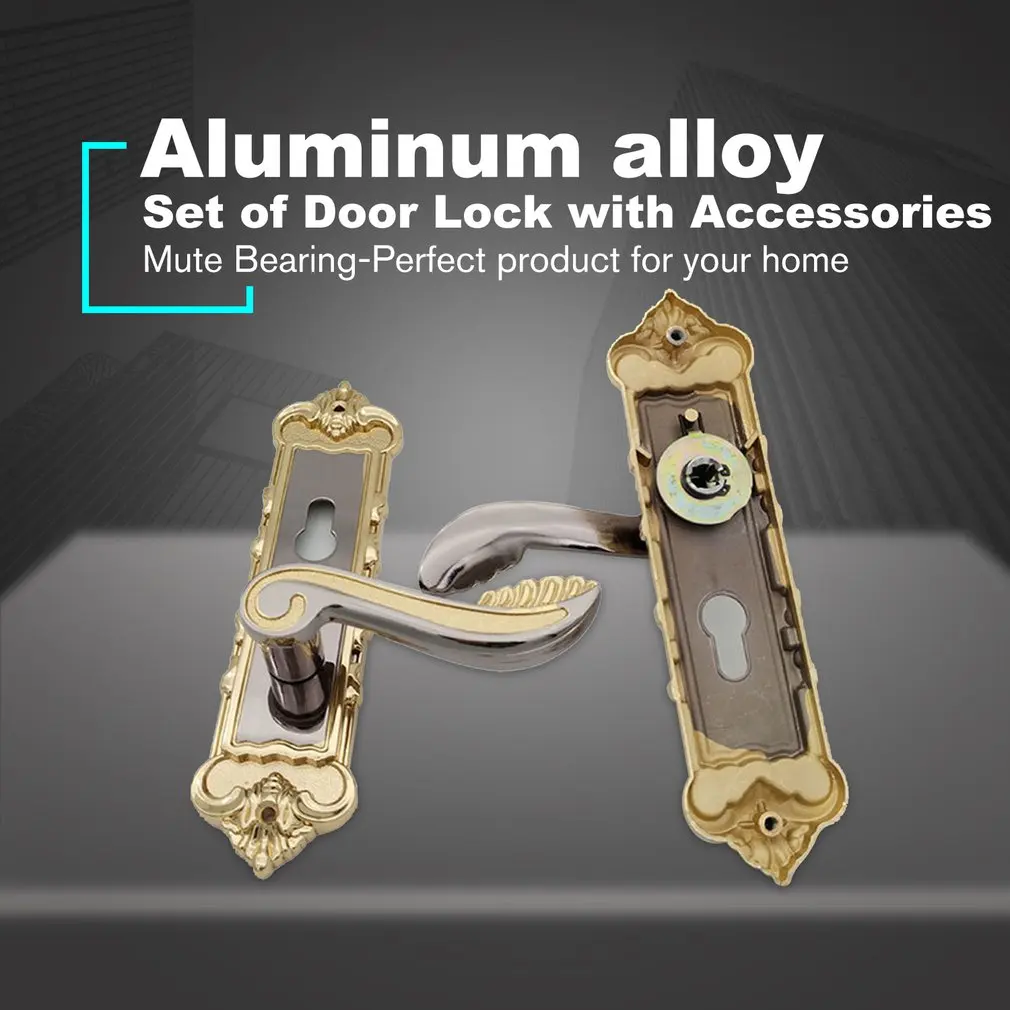 

Minimalist Aluminum Alloy Door Locks Continental Bedroom Interior Door Handle Lock Cylinder Security Mute Door Lock Household