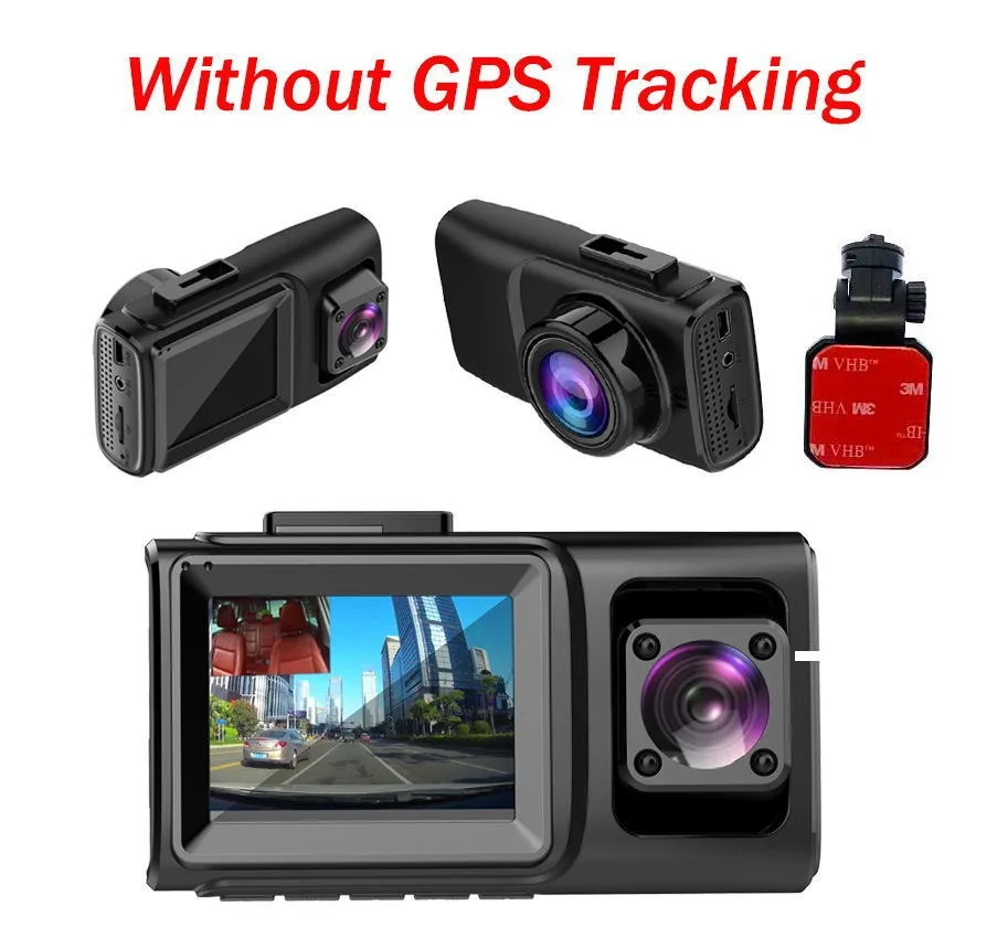 HD 1080P камера ночного видения DVR видеорегистратор Wi-Fi gps Запись вождения трек двойной трек передний видеорегистратор с камерой на задней панели Электроника - Название цвета: Without GPS