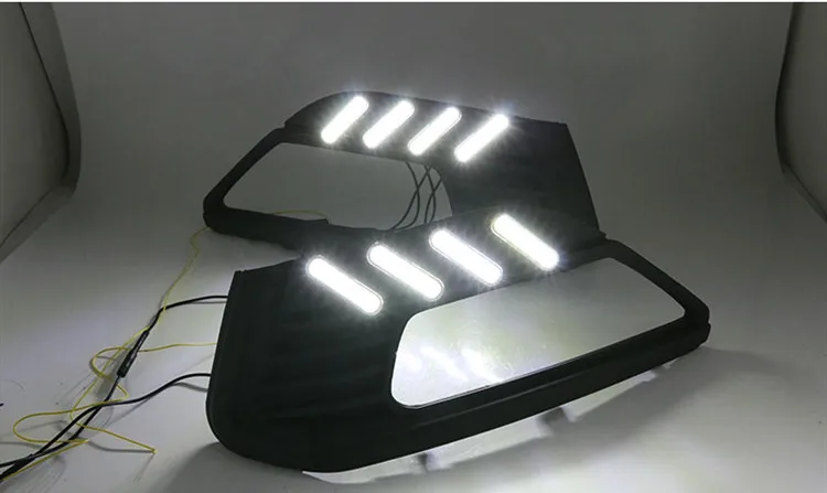 EOsuns led drl дневные ходовые огни для MG 6 2010- с динамическим движущимся желтым поворотным сигналом и синий Ночной свет для бега