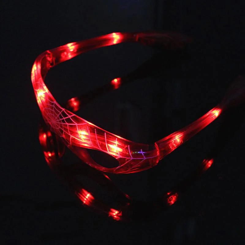 Светодиодный оправа для очков в форме паутины люминесцентные крутые декоративные очки для ночного фестиваля вечерние принадлежности для освещения