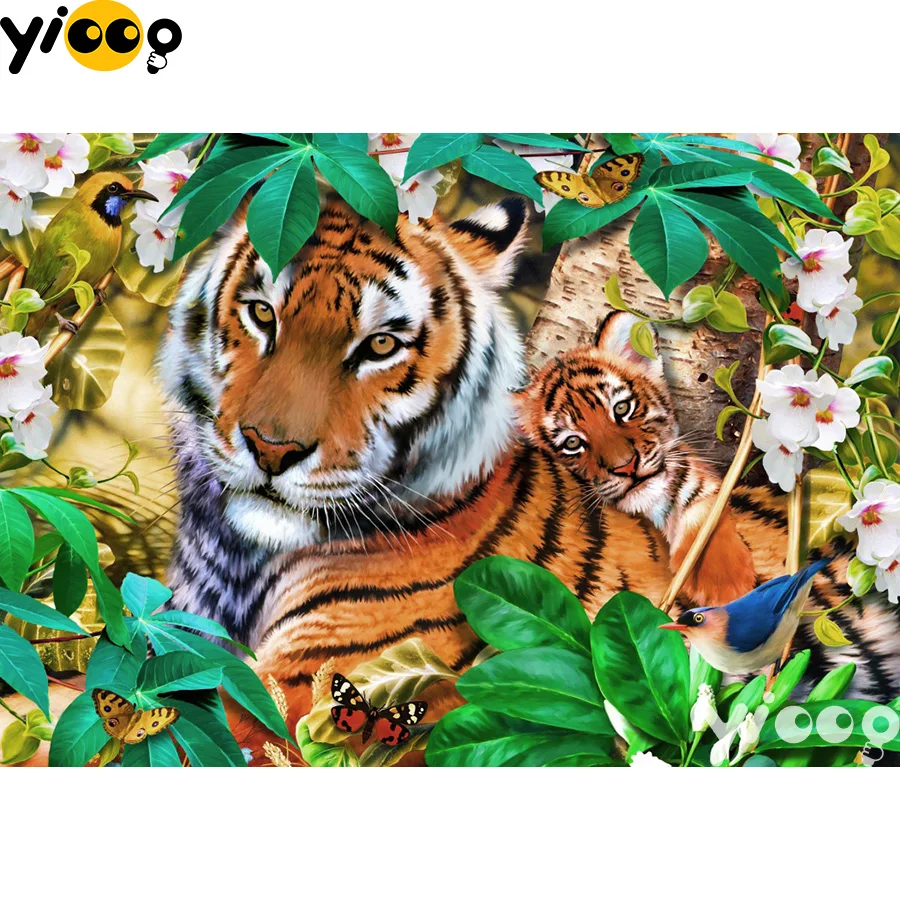 

Full Square/Round Drill 5D diamond embroidery Jungle tiger diamond Painting Rhinestones mosaic Cross stitch Decor EX0162