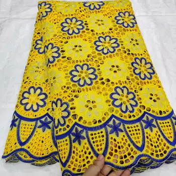 

Fashion lace fabric tissu african swiss voile lace fabric factory price dubai style cut lace for wedding 5yards/lot