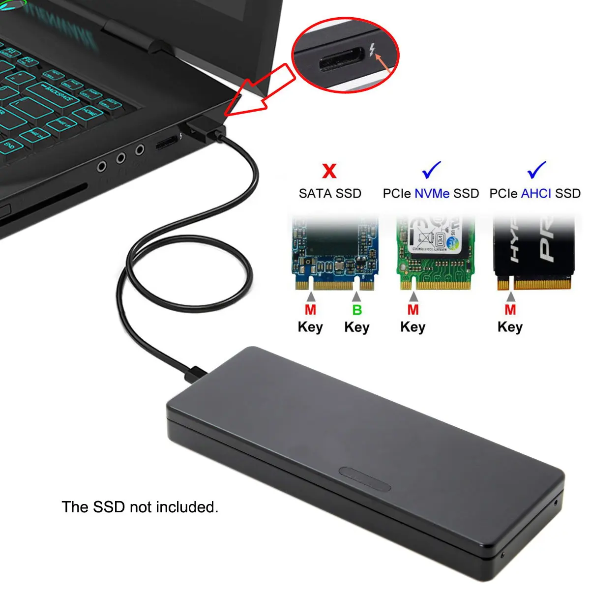 Интерфейс Thunderbolt 3 к PCI Express E NGFF M key NVME AHCI SSD чехол картридж|Адаптеры Type-C| |