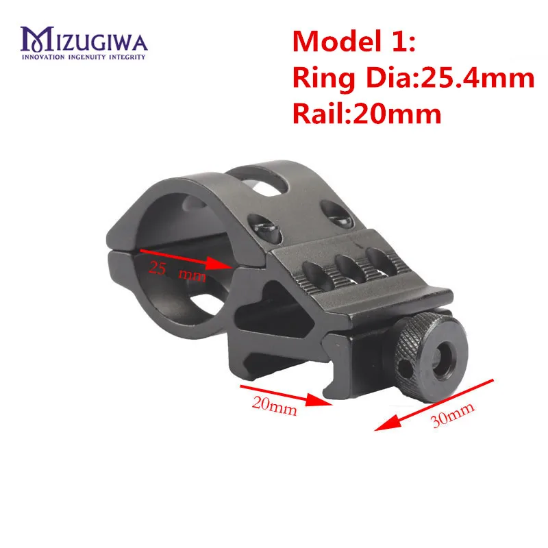 

45 Degress Offset Rifle Flashlight Torch Laser Mount 19.5mm / 25.4mm / 30mm Ring Picatinny Rial 20mm Weaver Rifle Sight Pistol