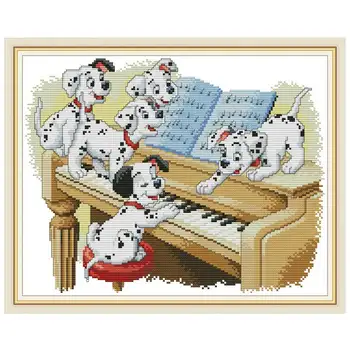 

Five Dalmatians counted printed on the canvas 11CT 14CT DIY kit Chinese Cross Stitch embroidery needlework Sets home decor