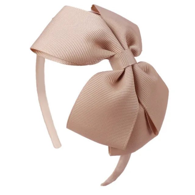 Oaoleer Hair Accessories 4'' Bow Hairband for Girls Handmade Solid Ribbon Headbands with Satin Hoops Kids' Daily Life Headwear 12
