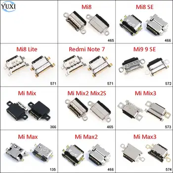 

YuXi 2pcs For Xiaomi Mi 8 Lite 9 SE Mix/Max 2 2S 3 Redmi Note 7 Charging Port Charger Dock Jack Connector Micro Mini USB Plug